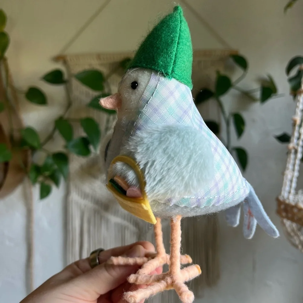 Target Wondershop Spring Bird Figurine Pastel Plaid Cottagecore Easter Decor